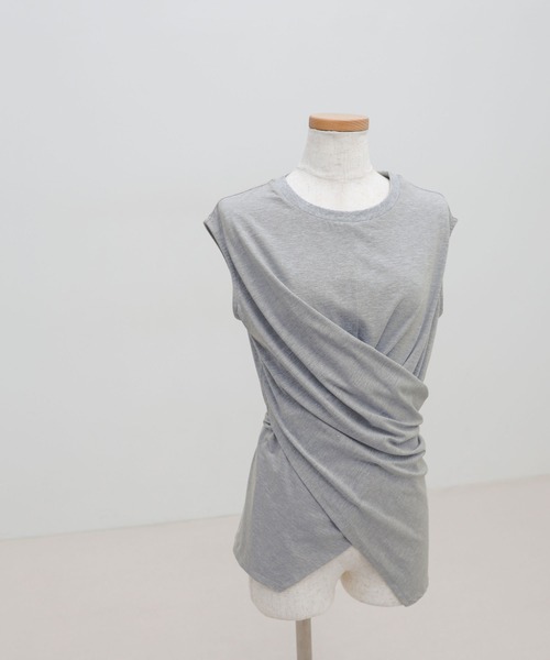 select MOCA(セレクトモカ)の「ウエストラップノースリーブトップス(Tシャツ/カットソー・レディース・ホワイト/ブラック/グレー・FREE)」の20枚目の写真