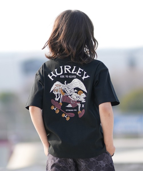 Hurley （ハーレー）の「Hurley/ハーレー キッズ 半袖 Tシャツ バックプリント オーバーサイズ BCSS261001（Tシャツ/カットソー・キッズ・ホワイト/グレイッシュブルー/ブラック・160cm/150cm/130cm/140cm）」の2枚目の写真