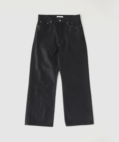 パンツ No maintenance BAGGY DENIM WAXED COATING No Maintenance - Baggy Denim in Waxed Black | NO MAINTENANCE