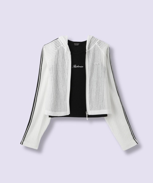 RICH MIX（リッチミックス）の「RICHMIX　Wジップ メッシュパーカー＆タンクトップ アンサンブル（アンサンブル・キッズ・ブラック/オフホワイト・140cm/150cm/160cm）」の2枚目の写真