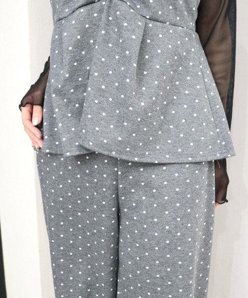 CECIL McBEE(セシルマクビー)の「ドット柄ジャガードキャミxパンツ セットアップ(ワンピース・レディース・ブラック/グレー・MEDIUM/LARGE)」の6枚目の写真