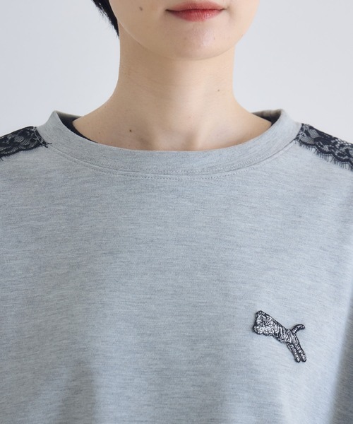 Paradise Picnic(パラダイスピクニック)の「TRANOI.レースラインワイドトップス(Tシャツ/カットソー・レディース・ブラック/グレー/ホワイト・FREE)」の4枚目の写真