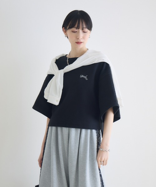 Paradise Picnic(パラダイスピクニック)の「TRANOI.レースラインワイドトップス(Tシャツ/カットソー・レディース・ブラック/グレー/ホワイト・FREE)」の17枚目の写真