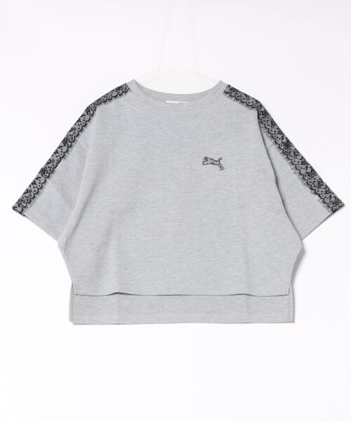 Paradise Picnic(パラダイスピクニック)の「TRANOI.レースラインワイドトップス(Tシャツ/カットソー・レディース・ブラック/グレー/ホワイト・FREE)」の14枚目の写真