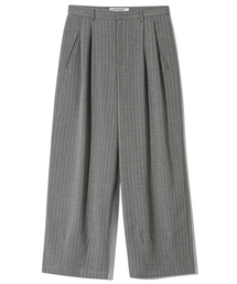 BASEMOMENT（ベースモーメント）の「ツーピンタックワイドストライプスラックスグレー（スラックス）」