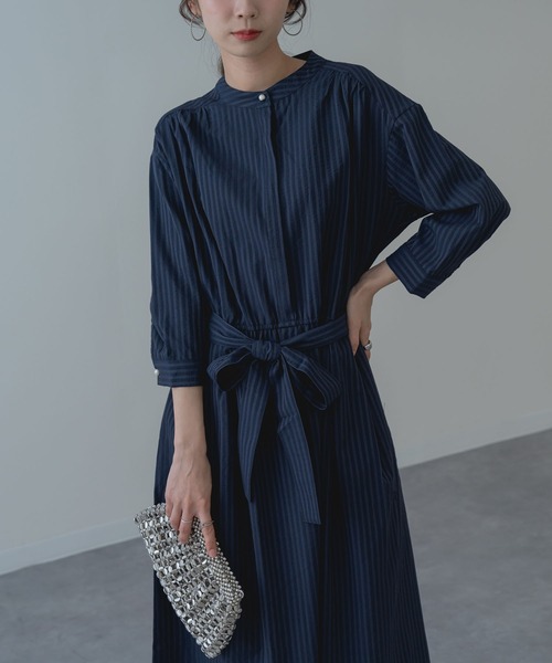 ANNA LUNA(アンナルナ)の「【ANNA LUNA】大人の きれいめ ストライプ ワンピース(ワンピース・レディース・ブラック/ネイビー・MEDIUM)」の9枚目の写真