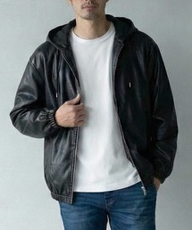 TopIsm（トップイズム）の「フェイクレザー フルジップパーカージャケット（ブルゾン）」