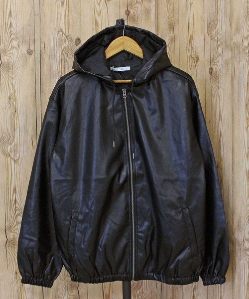 TopIsm(トップイズム)の「フェイクレザー フルジップパーカージャケット(ブルゾン・メンズ・ブラック・LL/M/L)」の5枚目の写真