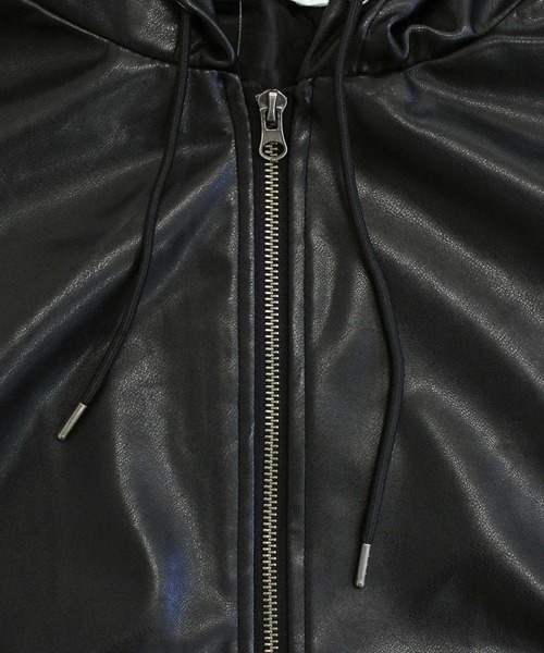 TopIsm(トップイズム)の「フェイクレザー フルジップパーカージャケット(ブルゾン・メンズ・ブラック・LL/M/L)」の10枚目の写真