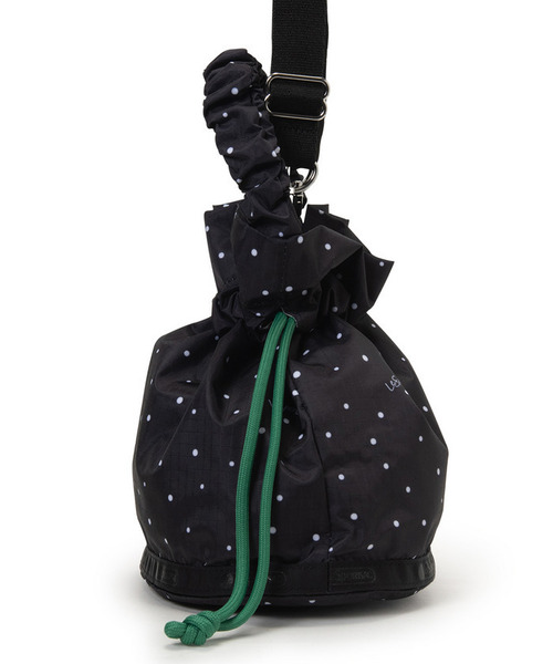 LeSportsac(レスポートサック)の「GH DRAWSTRING XBODY ブリスドット/グリーンコード(ショルダーバッグ・レディース・ブラック・FREE)」の5枚目の写真