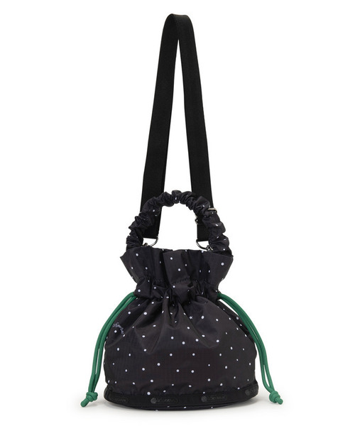 LeSportsac(レスポートサック)の「GH DRAWSTRING XBODY ブリスドット/グリーンコード(ショルダーバッグ・レディース・ブラック・FREE)」の7枚目の写真