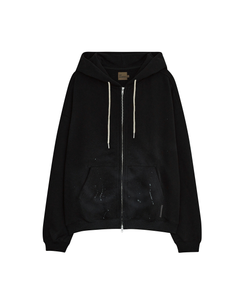 PAINTING BLUSHED HOOD ZIP UP [BLACK] — худи с молнией (чёрный)
