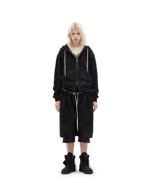 DEFGARMENTS（デフグラメンツ）の「PAINTING BLUSHED HOOD ZIP UP [BLACK]（パーカー・レディース・その他・SMALL/LARGE）」の3枚目の写真