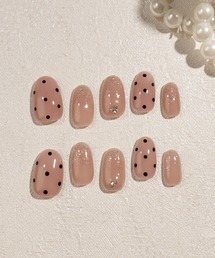 Anail（エーネイル）の「水光ネイルシアーピンクチークマグネットハートリボンオーバルネイルチップ 冬ネイル⑮（ネイルシール/ネイルチップ）」