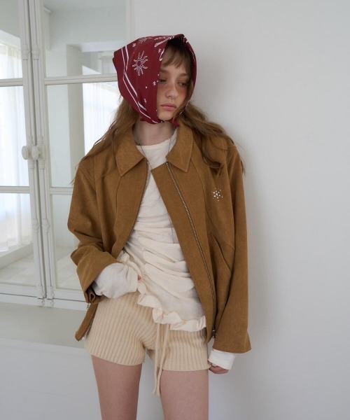 oursaalty（アウアソルティ）の「PLEASANT FRILL T-SHIRTS（Tシャツ/カットソー・レディース・チャコールグレー/ベージュ・FREE）」の13枚目の写真