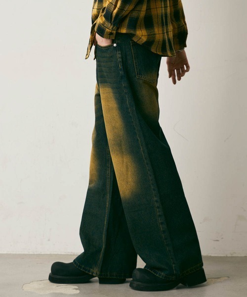 Shoowtime(ショウタイム)の「vintage make wide denim / ヴィンテージメイクワイドデニムパンツ(デニムパンツ・メンズ・ネイビー/ライトブルー・LARGE/MEDIUM/X-LARGE)」の13枚目の写真