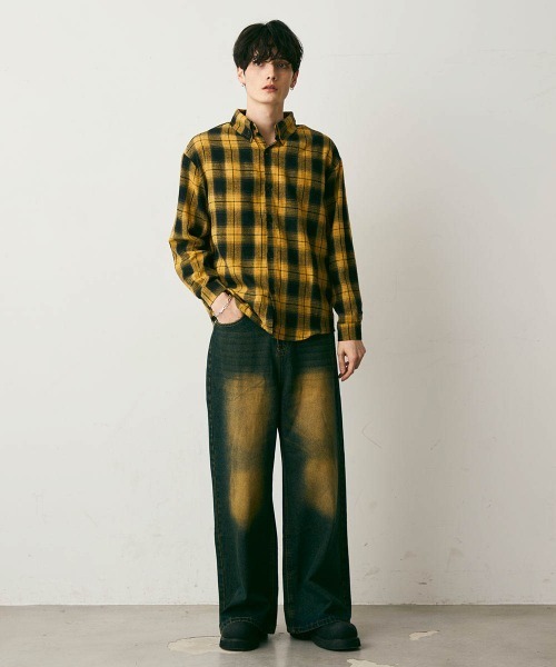 Shoowtime(ショウタイム)の「vintage make wide denim / ヴィンテージメイクワイドデニムパンツ(デニムパンツ・メンズ・ネイビー/ライトブルー・LARGE/MEDIUM/X-LARGE)」の16枚目の写真