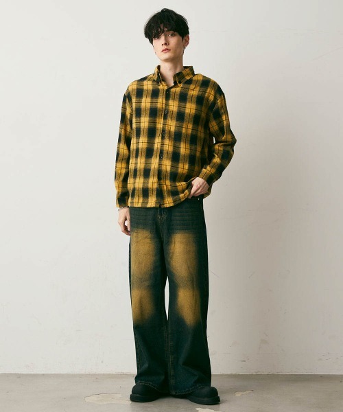 Shoowtime(ショウタイム)の「vintage make wide denim / ヴィンテージメイクワイドデニムパンツ(デニムパンツ・メンズ・ネイビー/ライトブルー・LARGE/MEDIUM/X-LARGE)」の17枚目の写真