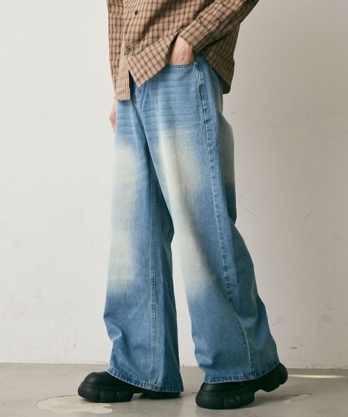 Shoowtime(ショウタイム)の「vintage make wide denim / ヴィンテージメイクワイドデニムパンツ(デニムパンツ・メンズ・ネイビー/ライトブルー・LARGE/MEDIUM/X-LARGE)」の22枚目の写真
