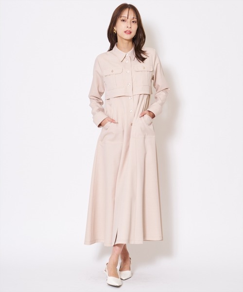 AND COUTURE(アンドクチュール)の「サファリシャツワンピース(ワンピース・レディース・グリーン/ベージュ/チャコールグレー・FREE)」の14枚目の写真