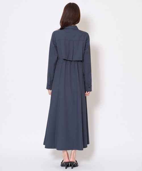 AND COUTURE(アンドクチュール)の「サファリシャツワンピース(ワンピース・レディース・グリーン/ベージュ/チャコールグレー・FREE)」の4枚目の写真