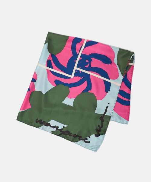 manipuri(マニプリ)の「<manipuri>SILK 88×88 スカーフ 26SS(バンダナ/スカーフ・レディース・ライトグレー/ピンク/ネイビー・FREE)」の3枚目の写真