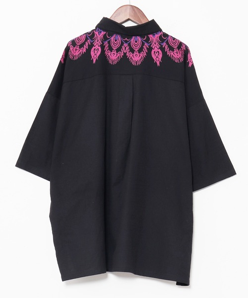 チャイハネ（チャイハネ）の「【チャイハネ】レレリアMEN'Sプルオーバーシャツ（シャツ/ブラウス・メンズ・ブラック/ホワイト/ブルー・FREE）」の7枚目の写真