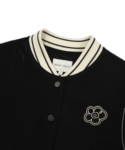 Wacky WiLLy（ワッキーウィリー）の「[GISELLEジゼル着用] WOMEN'S VELVET-LIKE VARSITY JACKET（スタジャン・レディース・ブラック・FREE）」の6枚目の写真
