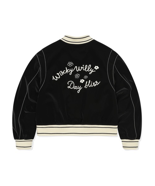 Wacky WiLLy（ワッキーウィリー）の「[GISELLEジゼル着用] WOMEN'S VELVET-LIKE VARSITY JACKET（スタジャン・レディース・ブラック・FREE）」の12枚目の写真