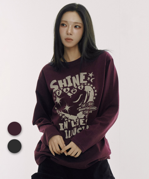 DEFYCLUBROBBERS(ディファイクラブロバース)の「シャインインライズイリュージョン ロングスリーブ (2カラー)(Tシャツ/カットソー・レディース・バーガンディー/チャコール・MEDIUM/LARGE)」の3枚目の写真