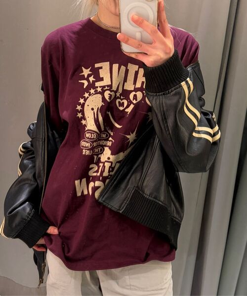 DEFYCLUBROBBERS(ディファイクラブロバース)の「シャインインライズイリュージョン ロングスリーブ (2カラー)(Tシャツ/カットソー・レディース・バーガンディー/チャコール・MEDIUM/LARGE)」の12枚目の写真
