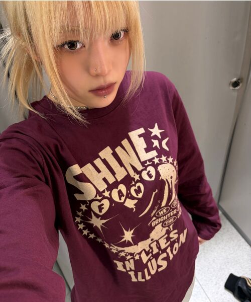 DEFYCLUBROBBERS(ディファイクラブロバース)の「シャインインライズイリュージョン ロングスリーブ (2カラー)(Tシャツ/カットソー・レディース・バーガンディー/チャコール・MEDIUM/LARGE)」の14枚目の写真