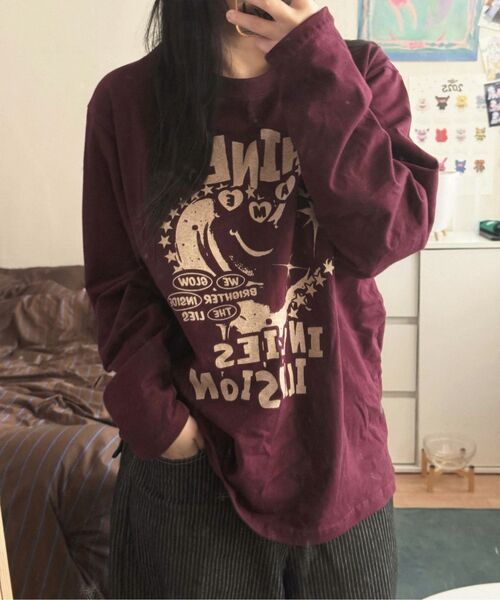 DEFYCLUBROBBERS(ディファイクラブロバース)の「シャインインライズイリュージョン ロングスリーブ (2カラー)(Tシャツ/カットソー・レディース・バーガンディー/チャコール・MEDIUM/LARGE)」の19枚目の写真