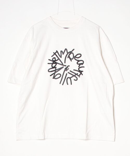 my beautiful landlet(マイビューティフルランドレット)の「【my beautiful landlet】 SUPIMA COTTON OVERSIZE T-SHIRT - print(Tシャツ/カットソー・メンズ・ブラック/ライトブルー/グレー/ライトグレー/ホワイト・0/1)」の2枚目の写真