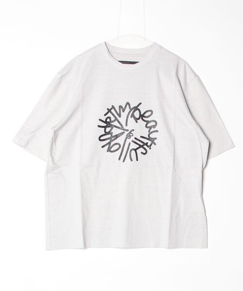 my beautiful landlet(マイビューティフルランドレット)の「【my beautiful landlet】 SUPIMA COTTON OVERSIZE T-SHIRT - print(Tシャツ/カットソー・メンズ・ブラック/ライトブルー/グレー/ライトグレー・0/1)」の2枚目の写真