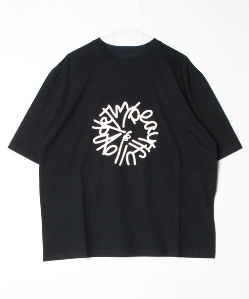 my beautiful landlet(マイビューティフルランドレット)の「【my beautiful landlet】 SUPIMA COTTON OVERSIZE T-SHIRT - print(Tシャツ/カットソー・メンズ・ブラック/ライトブルー/グレー/ライトグレー・0/1)」の1枚目の写真