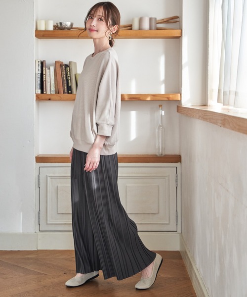 ikka(イッカ)の「【雑誌InRed5月号掲載】タックフライスドルマンプルオーバー 【親子コーデ】(Tシャツ/カットソー・レディース・アイボリー/グレイッシュベージュ/ネイビー/ミント・M/L/S)」の9枚目の写真