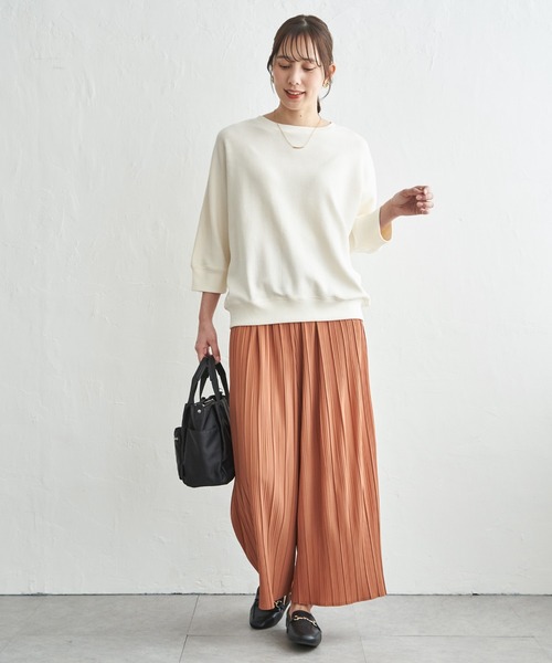 ikka(イッカ)の「【雑誌InRed5月号掲載】タックフライスドルマンプルオーバー 【親子コーデ】(Tシャツ/カットソー・レディース・アイボリー/グレイッシュベージュ/ネイビー/ミント・M/L/S)」の14枚目の写真