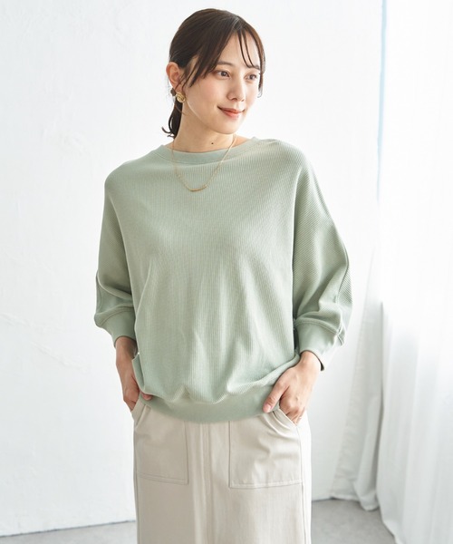 ikka(イッカ)の「【雑誌InRed5月号掲載】タックフライスドルマンプルオーバー 【親子コーデ】(Tシャツ/カットソー・レディース・アイボリー/グレイッシュベージュ/ネイビー/ミント・M/L/S)」の21枚目の写真