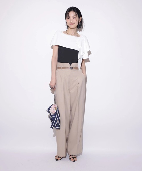 Mystrada(マイストラーダ)の「ラッフルリボンブラウス(シャツ/ブラウス・レディース・ブラック/ライトパープル/ベージュ・36/38)」の7枚目の写真