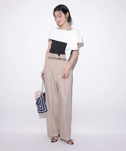 Mystrada(マイストラーダ)の「ラッフルリボンブラウス(シャツ/ブラウス・レディース・ブラック/ライトパープル/ベージュ・36/38)」の8枚目の写真