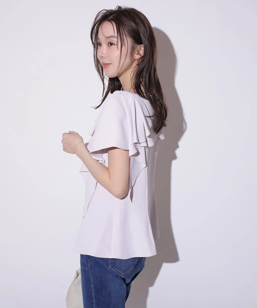 Mystrada(マイストラーダ)の「ラッフルリボンブラウス(シャツ/ブラウス・レディース・ブラック/ライトパープル/ベージュ・36/38)」の11枚目の写真