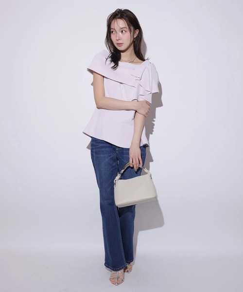 Mystrada(マイストラーダ)の「ラッフルリボンブラウス(シャツ/ブラウス・レディース・ブラック/ライトパープル/ベージュ・36/38)」の14枚目の写真