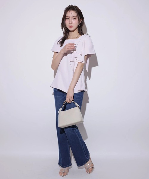 Mystrada(マイストラーダ)の「ラッフルリボンブラウス(シャツ/ブラウス・レディース・ブラック/ライトパープル/ベージュ・36/38)」の15枚目の写真