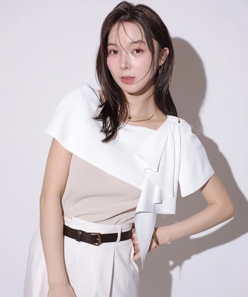 Mystrada(マイストラーダ)の「ラッフルリボンブラウス(シャツ/ブラウス・レディース・ブラック/ライトパープル/ベージュ・36/38)」の16枚目の写真