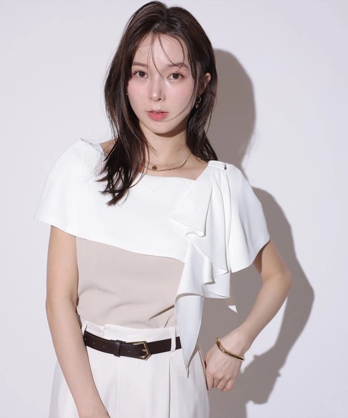 Mystrada(マイストラーダ)の「ラッフルリボンブラウス(シャツ/ブラウス・レディース・ブラック/ライトパープル/ベージュ・36/38)」の17枚目の写真