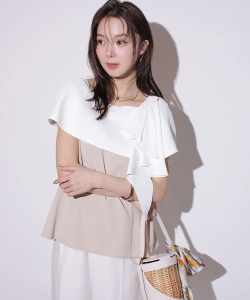 Mystrada(マイストラーダ)の「ラッフルリボンブラウス(シャツ/ブラウス・レディース・ブラック/ライトパープル/ベージュ・36/38)」の20枚目の写真