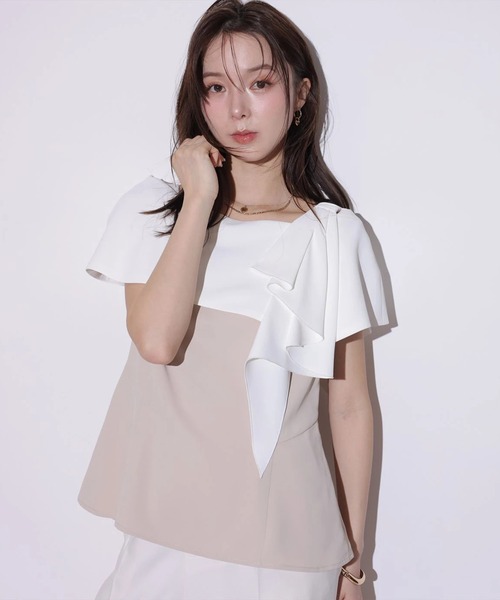 Mystrada(マイストラーダ)の「ラッフルリボンブラウス(シャツ/ブラウス・レディース・ブラック/ライトパープル/ベージュ・36/38)」の21枚目の写真