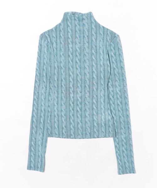 turtleneck top printed cable k F25R22077