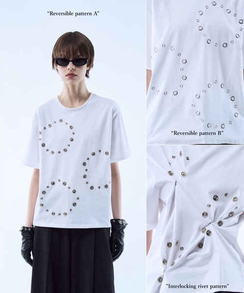 seyto（セイト）の「3way reversible eyelet design tee / 3ウェイリバーシブルアイレットデザインT（Tシャツ/カットソー・メンズ・ホワイト/ブラック・3/1/2）」の4枚目の写真